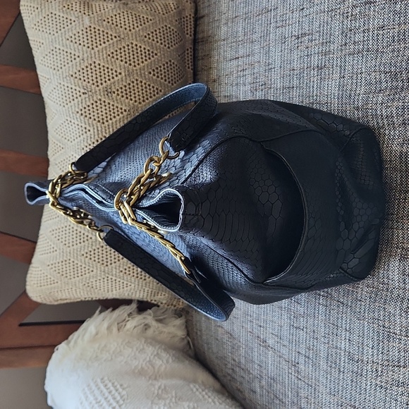 Fossil Black Embossed Issue No. 1954 Tote - Picture 2 of 7